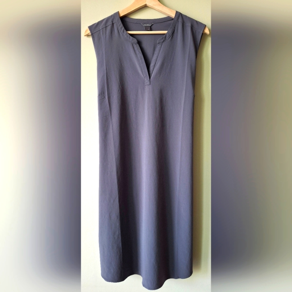 Eddie Bauer Sleeveless Charcoal Midi Dress - L